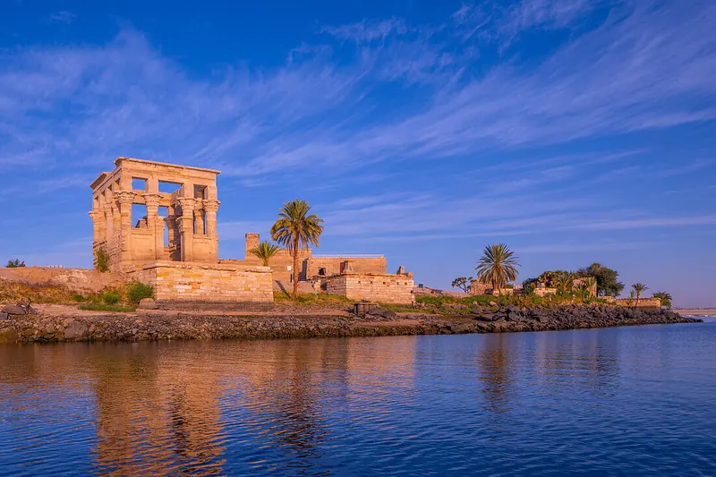 Trajan’s Kiosk at Philae Temple, on its island in the Nile