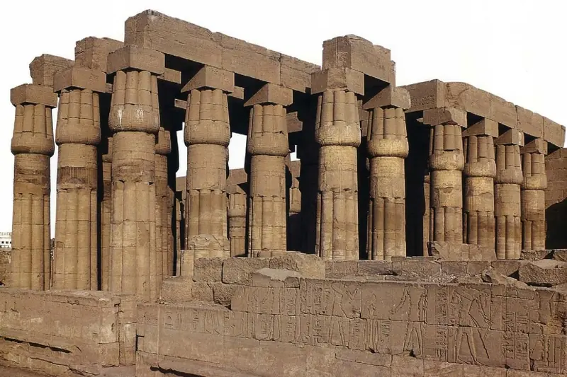 Papyrus columns in the courtyard of Luxor Temple