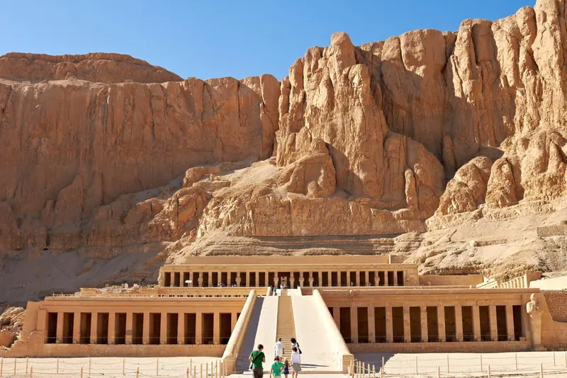 The Temple of Hatshepsut below the cliffs of Deir el-Bahari